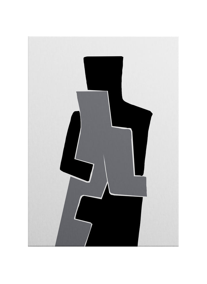 Soyut Figürlü Siyah Beyaz Geometrik Kanvas Tablo