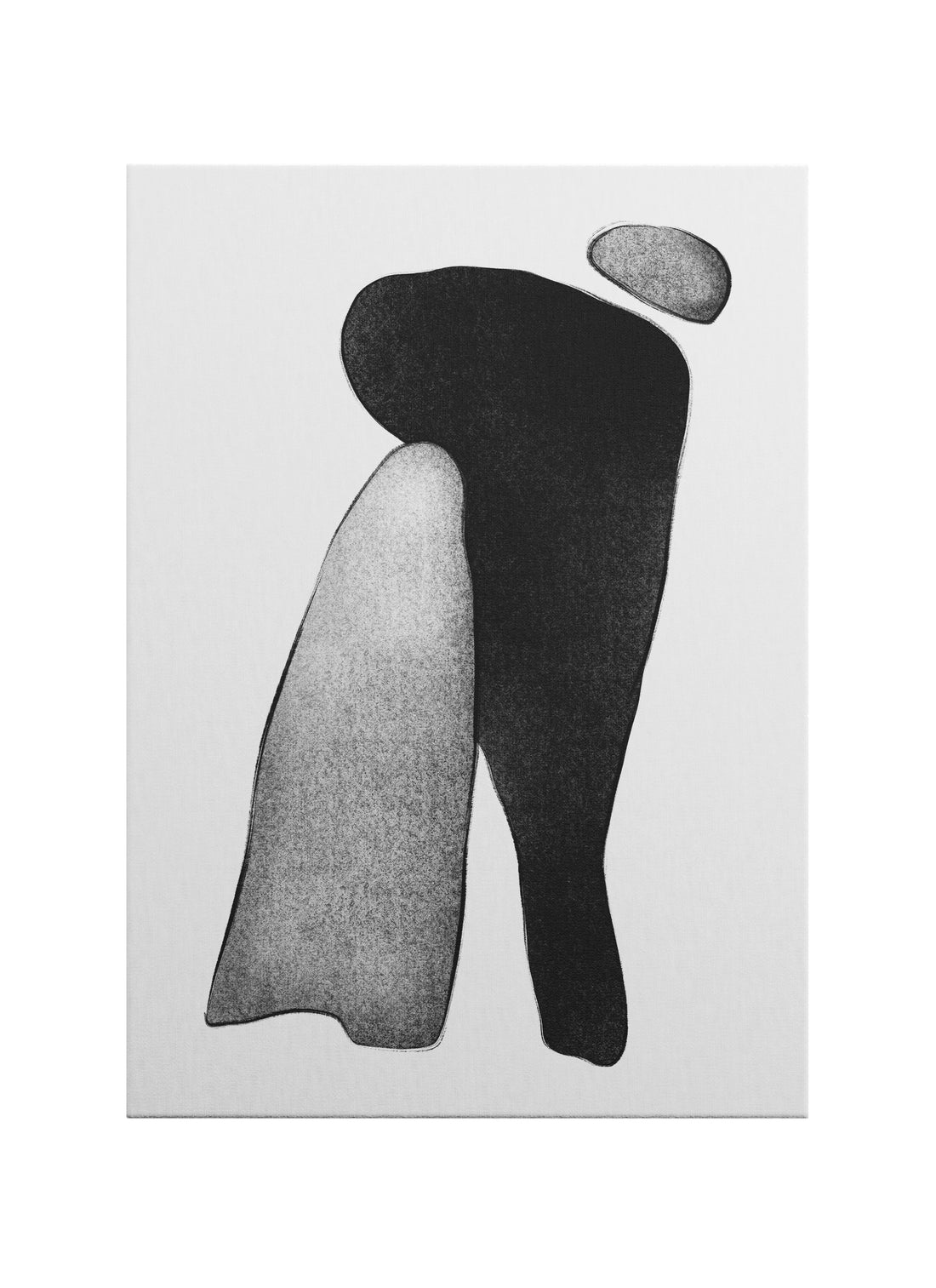 Soyut Siyah Beyaz Form Kanvas Tablo | Modern Abstract Duvar Sanatı