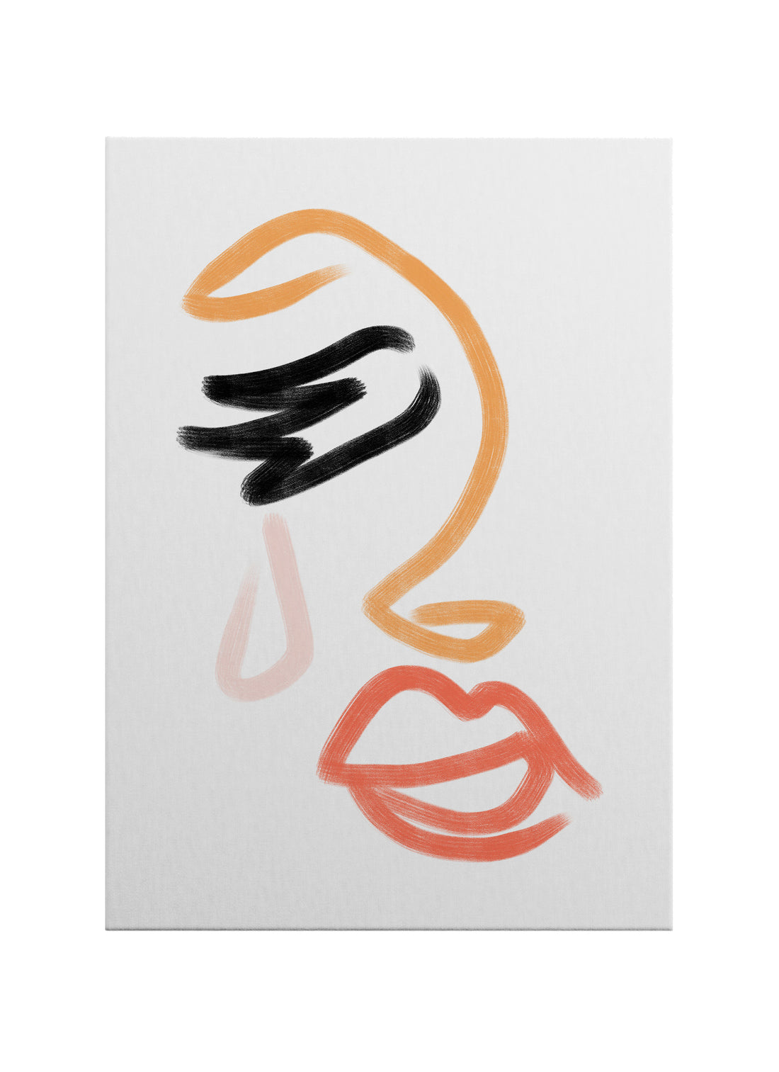 Soyut Yüz İfadesi Minimal Kanvas Tablo