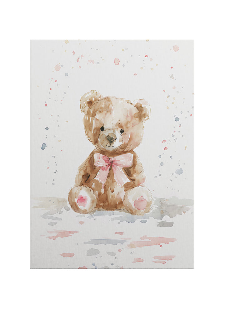 Sulu Boya Teddy Bear Kanvas Tablo