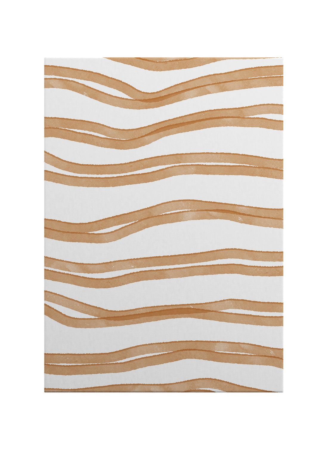 Toprak Tonlu Dalgalı Çizgiler Minimal Kanvas Tablo