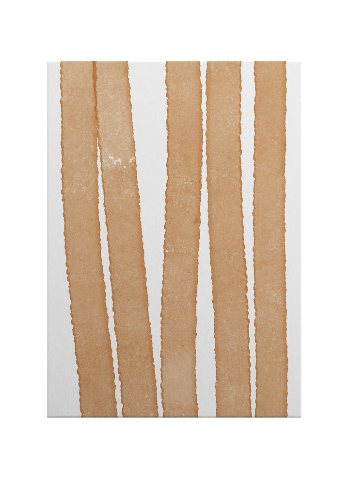 Toprak Tonlu Dikey Çizgiler Minimal Kanvas Tablo