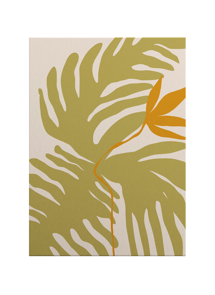 Tropikal Yaprak Formu Kanvas Tablo