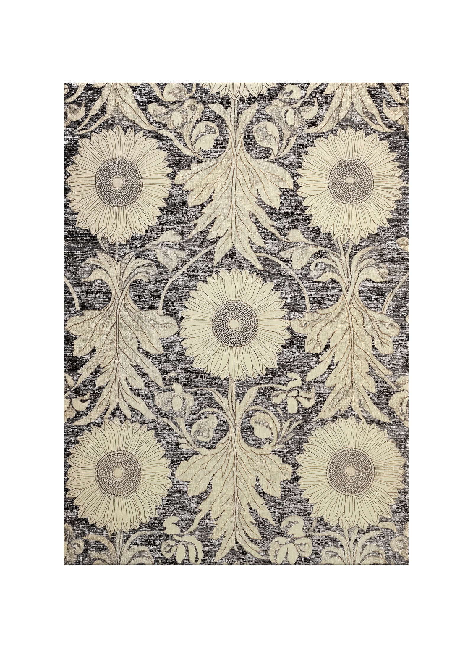 Vintage Ayçiçeği Desenli Klasik Kanvas Tablo