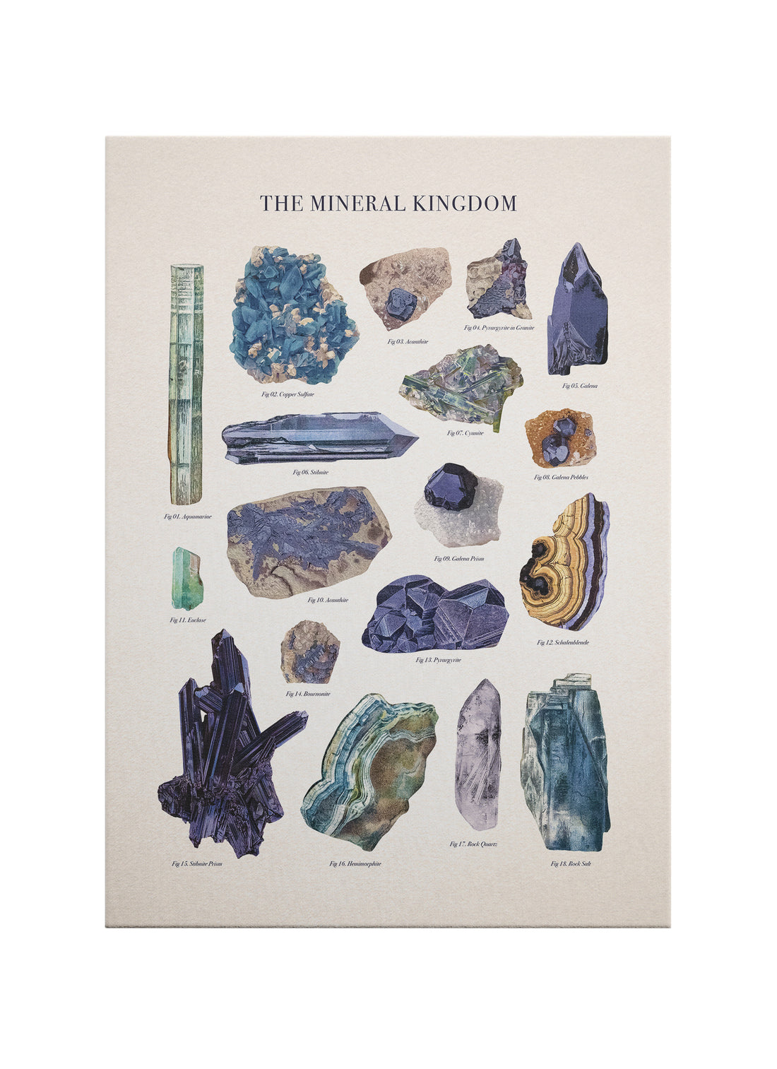 Vintage Mineral ve Doğal Taş İllüstrasyonu
