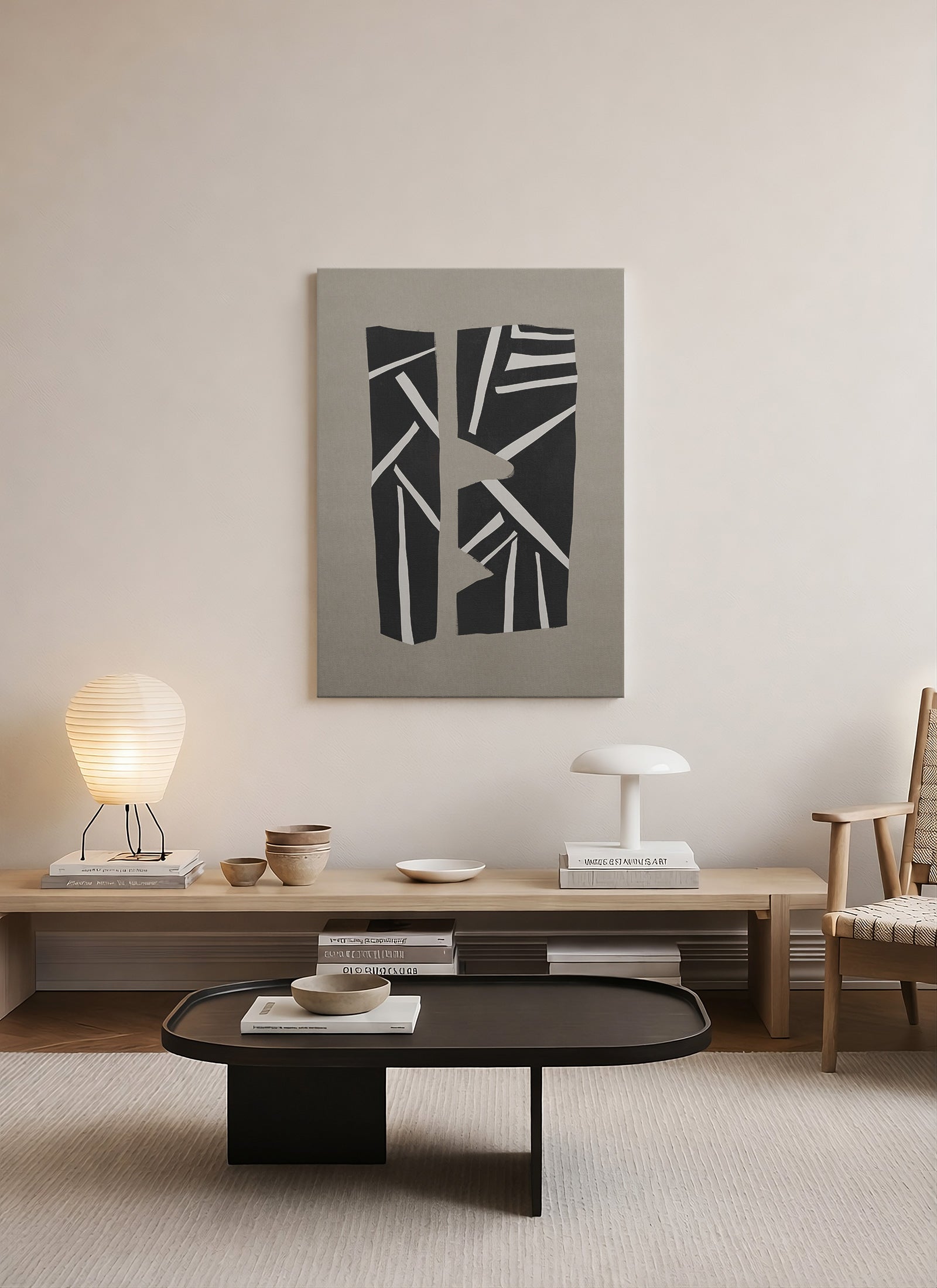 Yarık Denge – Modern Grafik Minimalist Kanvas Tablo