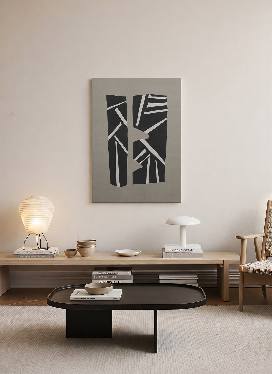 Yarık Denge – Modern Grafik Minimalist Kanvas Tablo