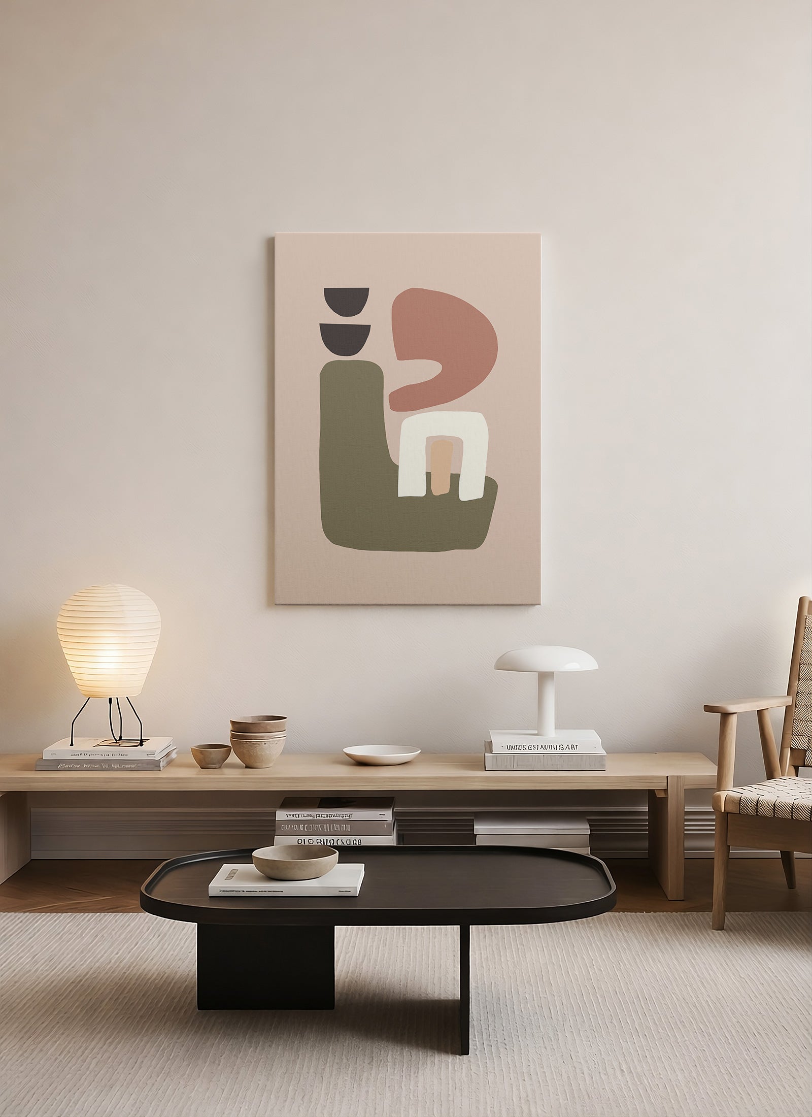 Yumuşak Formlar – Soyut Minimal Kanvas Tablo
