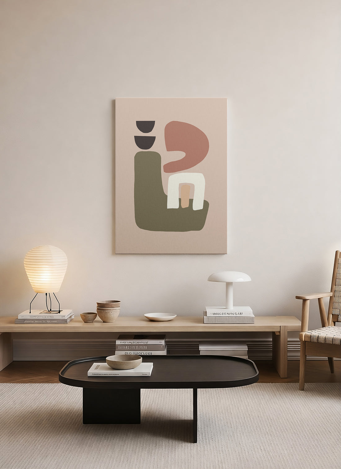 Yumuşak Formlar – Soyut Minimal Kanvas Tablo