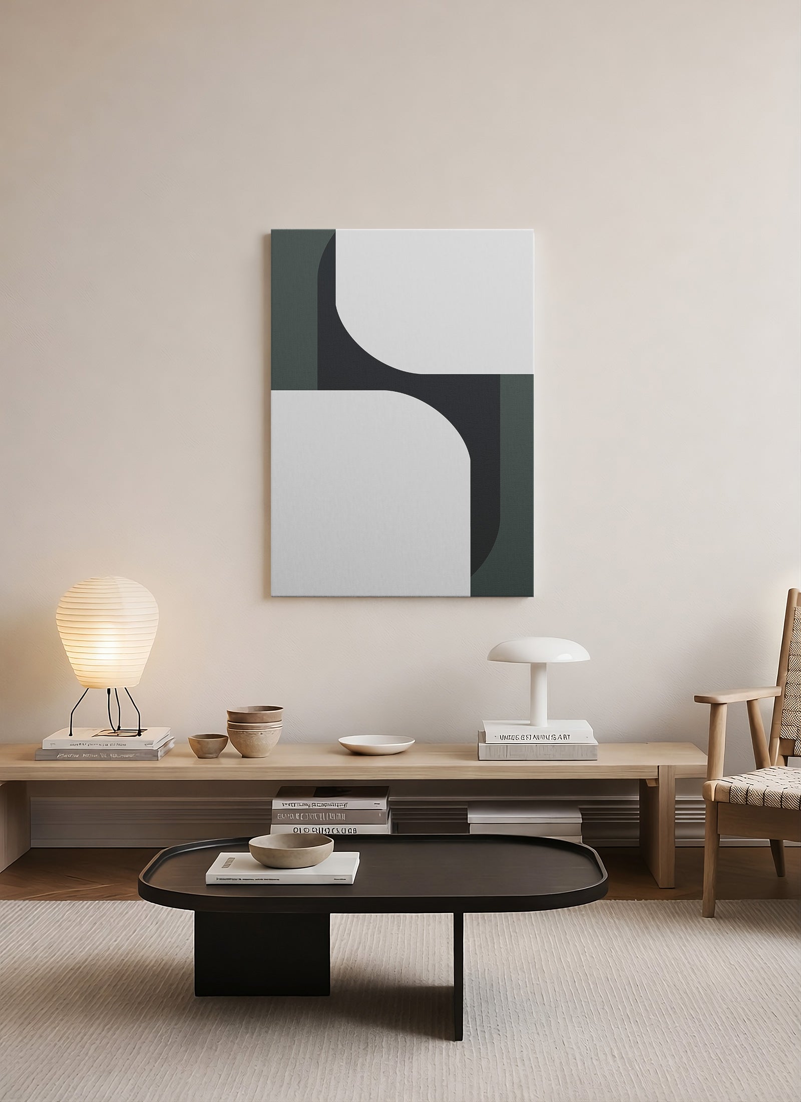 Yumuşak Geçiş – Minimalist Geometrik Kanvas Tablo