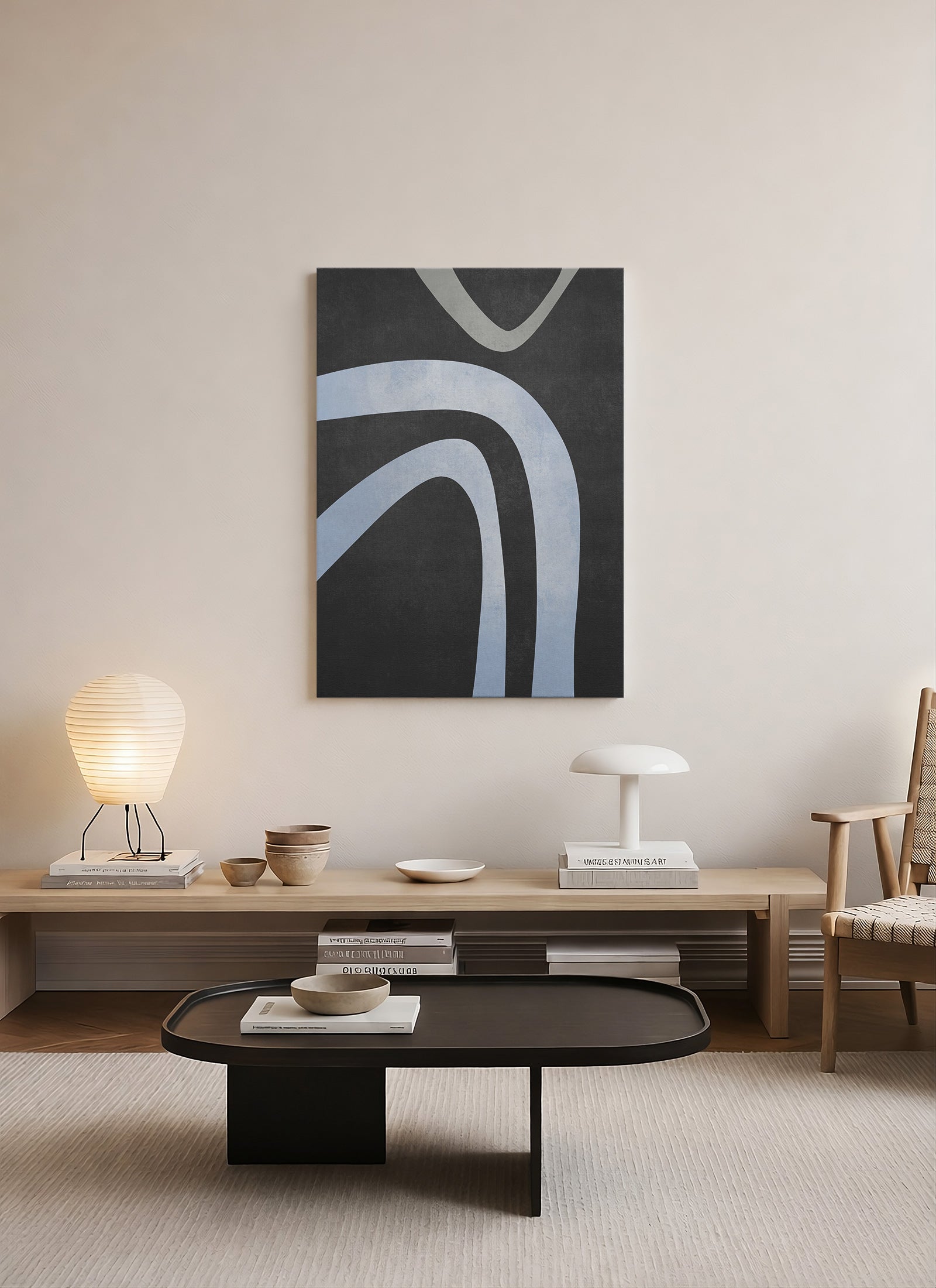 Yumuşak Kesişmeler – Minimalist Soyut Geometrik Kanvas Tablo